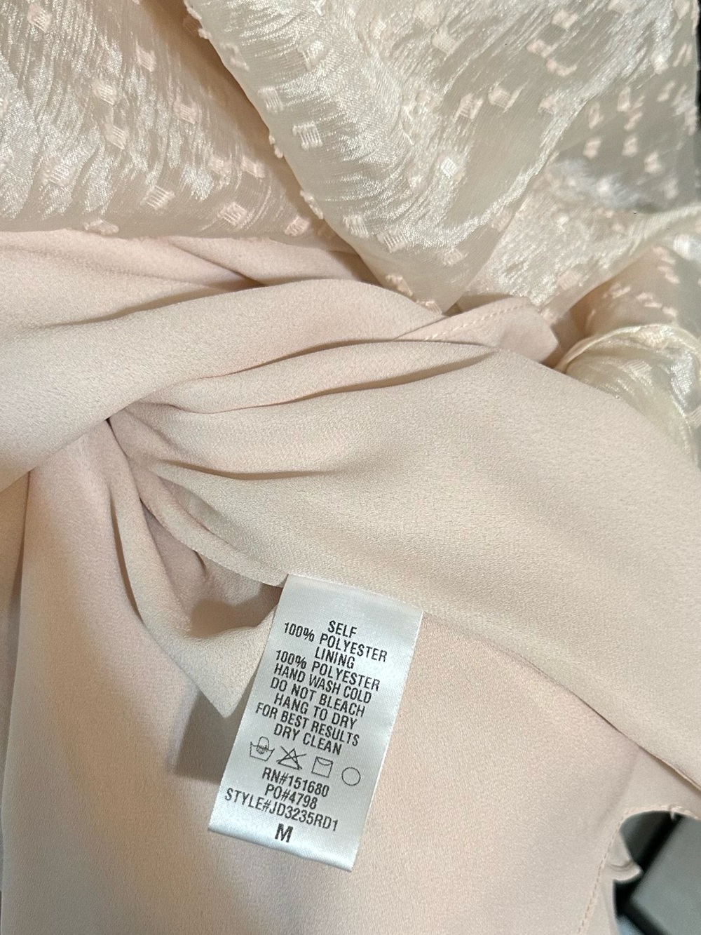 STORIA Blush Pink Puff Sleeve Textured Babydoll  Dress - Picture 7 of 10